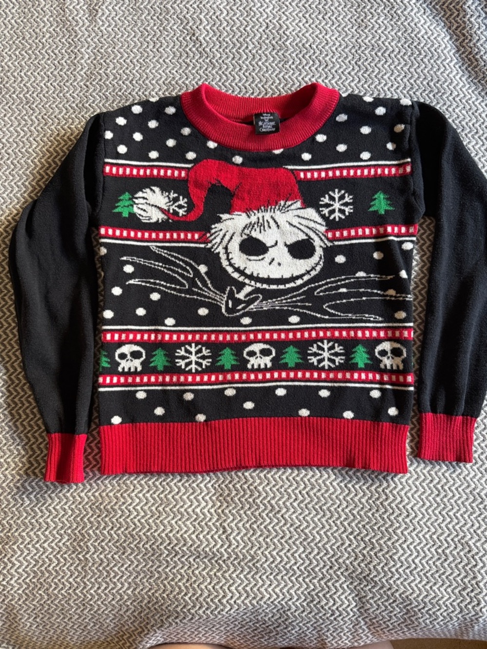 Disney kids nightmare before Christmas knit sweater Tim Burton size M 7-8